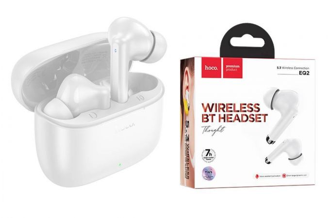 Наушники вакуумные беспроводные HOCO EQ2 Thought true wireless BT headset (белый)