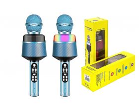 Караоке микрофон Орбита OT-ERM10 (Bluetooth, динамики, USB) RGB (синий)