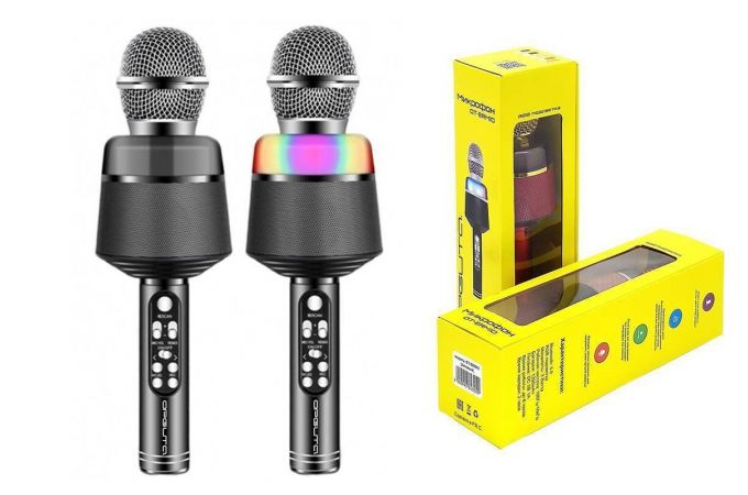 Караоке микрофон Орбита OT-ERM10 RGB (Bluetooth, динамики, USB) (черный)