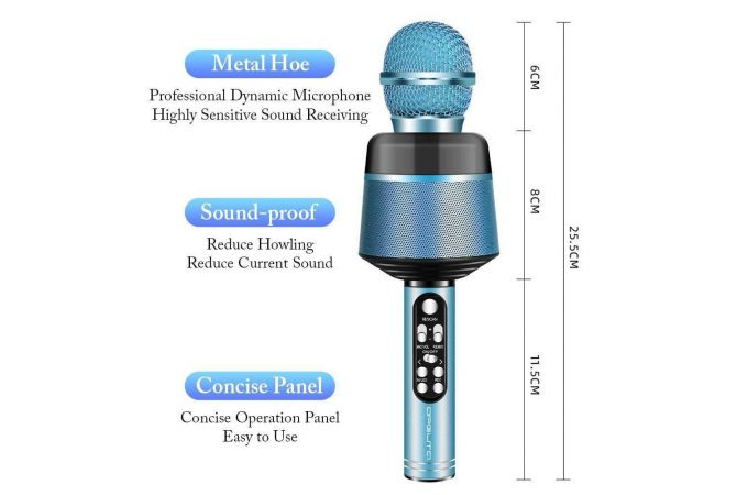 Караоке микрофон Орбита OT-ERM10 RGB (Bluetooth, динамики, USB) (черный)
