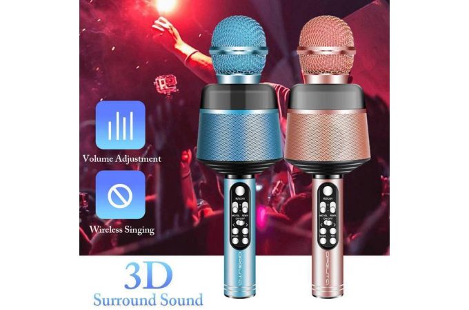 Караоке микрофон Орбита OT-ERM10 RGB (Bluetooth, динамики, USB) (черный)