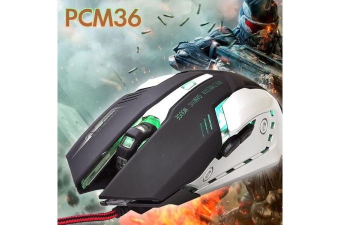 Мышь проводная оптическая Орбита OT-PCM36 (USB, 3200 dpi, 6 кнопок) (черно-серебристый)