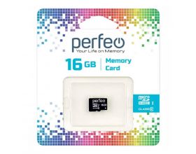 Карта памяти microSD Perfeo 16GB High-Capacity (Class 10) без адаптера