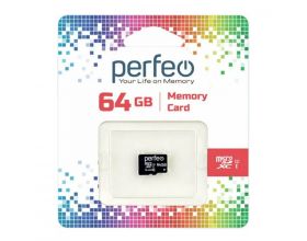 Карта памяти microSDXC Perfeo 64GB High-Capacity (Class 10) UHS-1 без адаптера