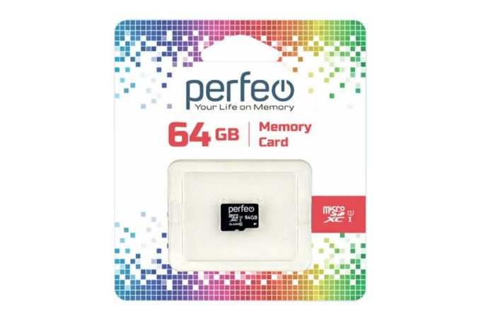 Карта памяти microSDXC Perfeo 64GB High-Capacity (Class 10) UHS-1 без адаптера