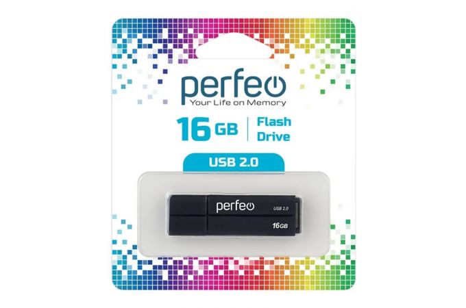 Флешка USB 2.0 Perfeo USB 16GB C01G2 Black