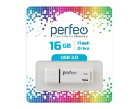 Флешка USB 2.0 Perfeo USB 16GB C01G2 White