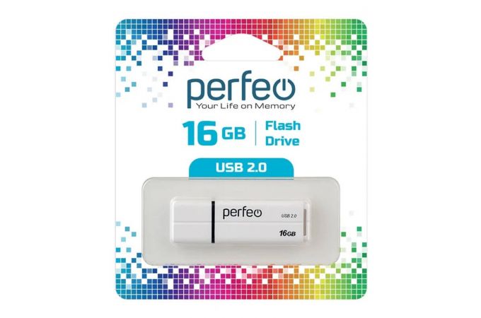 Флешка USB 2.0 Perfeo USB 16GB C01G2 White