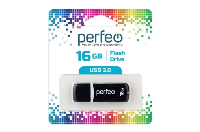 Флешка USB 2.0 Perfeo USB 16GB C02 Black