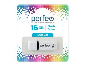 Флешка USB 2.0 Perfeo USB 16GB C02 White