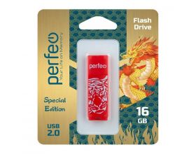 Флешка USB 2.0 Perfeo USB 16GB C04 Red Tiger
