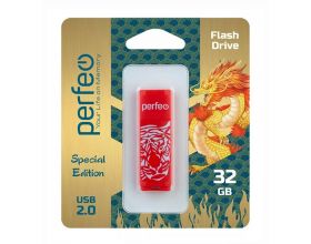 Флешка USB 2.0 Perfeo USB 32GB C04 Red Tiger