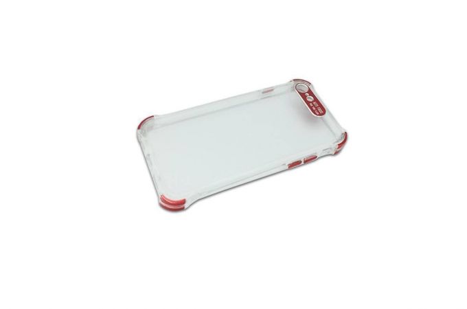 Чехол для iPhone 7 Plus /8 Plus AUTO FOCUS (прозрачный с красными вставками)