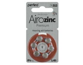 Батарейка часовая для слуховых аппаратов Perfeo ZA312/6BL Airozinc Premium