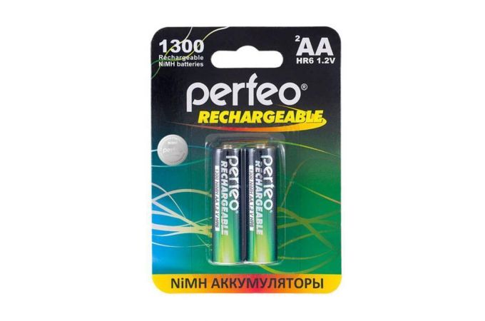 Аккумулятор Ni-MH Perfeo AA 1300mAh/2BL (Картонный блистер, цена за 2 штуки)