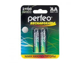 Аккумулятор Ni-MH Perfeo AA 2100mAh/2BL (Картонный блистер, цена за 2 штуки)