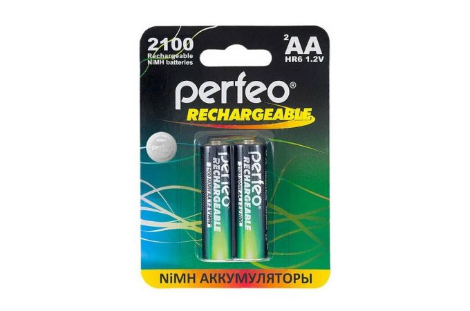 Аккумулятор Ni-MH Perfeo AA 2100mAh/2BL (Картонный блистер, цена за 2 штуки)