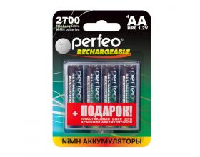 Аккумулятор Ni-MH Perfeo AA 2700mAh/4BL+BOX (Картонный блистер, цена за 4 штуки)