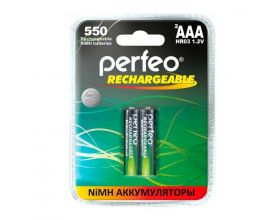 Аккумулятор Ni-MH Perfeo AAA 550mAh/2BL (Пластиковый блистер, цена за 2 штуки)