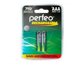 Аккумулятор Ni-MH Perfeo AAA 750mAh/2BL (Пластиковый блистер, цена за 2 штуки)