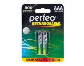 Аккумулятор Ni-MH Perfeo AAA 800mAh/2BL (Картонный блистер, цена за 2 штуки)