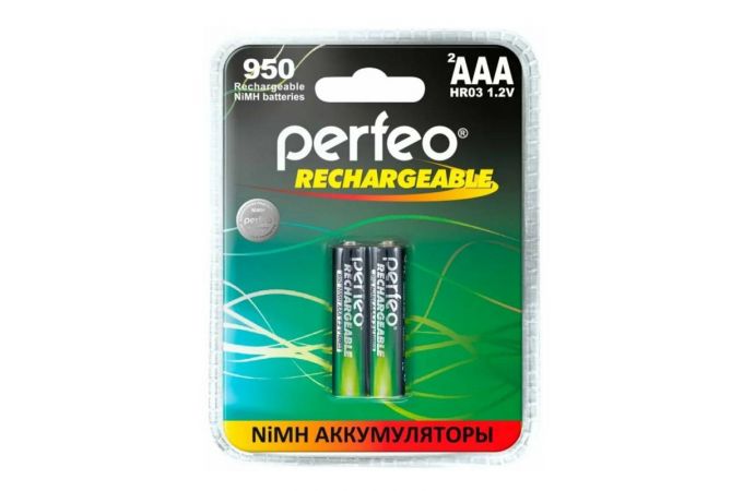 Аккумулятор Ni-MH Perfeo AAA 950mAh/2BL (Пластиковый блистер, цена за 2 штуки)