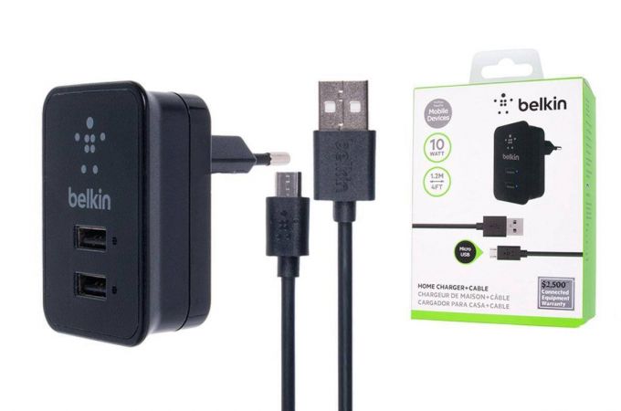 Сетевое зарядное устройство USB + кабель MicroUSB Belkin BZ-2111 (черный)