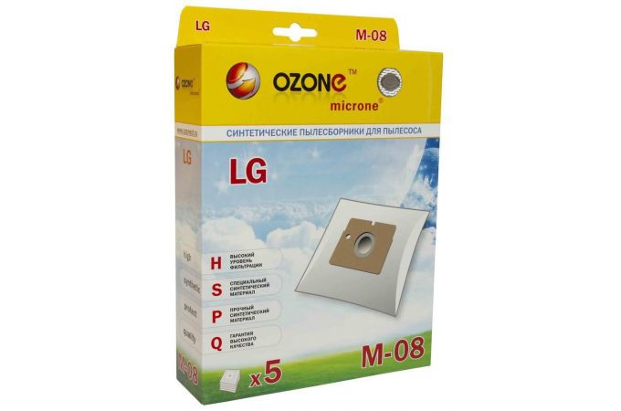 Мешки-пылесборники OZONE micron M-08 для LG, синтетические, 5 шт