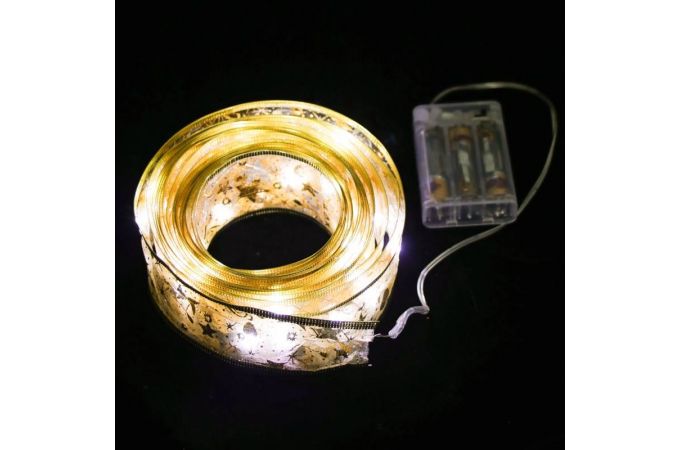 Гирлянда LED Огонек OG-LDG20 Белая-теплая (5м,3*AA)