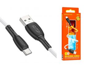 Кабель USB - USB Type-C BOROFONE BX86, 3A (белый) 1м (силиконовый)