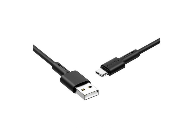 Кабель USB - USB Type-C BOROFONE BX31, 3A (черный) 1м (силиконовый)