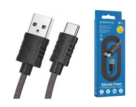 Кабель USB - USB Type-C BOROFONE BX52, 3A (черный) 1м (силиконовый)