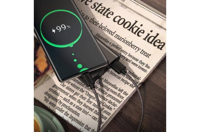 Кабель USB - USB Type-C BOROFONE BX52, 3A (черный) 1м (силиконовый)