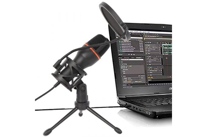 Микрофон проводной конденсаторный Орбита OT-ERM15 (OT-PCS07) RGB (USB, 1.5м)