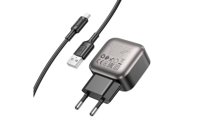 Сетевое зарядное устройство USB + кабель MicroUSB BOROFONE BAS51A (черный)