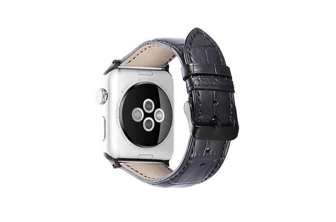 Ремешок кожаный для Apple Watch 42-44 мм цвет черный