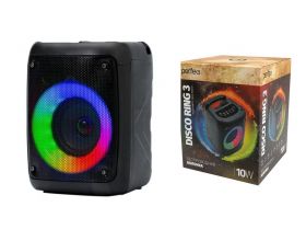 Активная напольная акустика Perfeo "DISCO RING" 3" LED, FM, MP3 USB/microSD, AUX, TWS, MIC, 10Вт (черный)