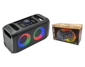 Активная напольная акустика Perfeo "DUAL RING" 3" LED, FM, MP3 USB/microSD, AUX, TWS, MIC, 10Вт (черный)