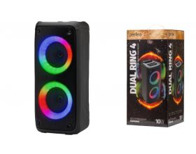 Активная напольная акустика Perfeo "DUAL RING" 4" LED, FM, MP3 USB/microSD, AUX, TWS, MIC, 10Вт (черный)