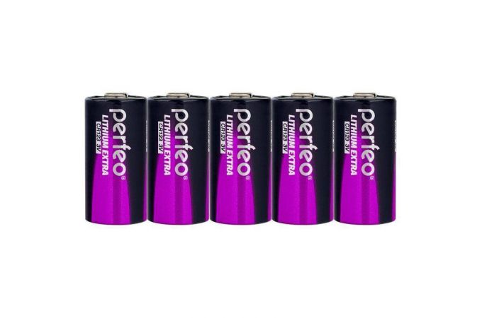 Батарейка алкалиновая литиевая Perfeo CR123/5SH Lithium (цена за спайку 5 шт)