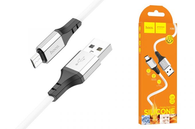 Кабель USB - MicroUSB HOCO X86 (белый) 1м