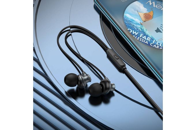 Наушники вакуумные проводные HOCO M98 Delighted earphones with microphone (серый)