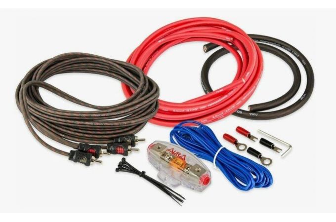Комплект проводов AurA AMP-1208 2 канала усилителя 8 AWG/ATC  30A
