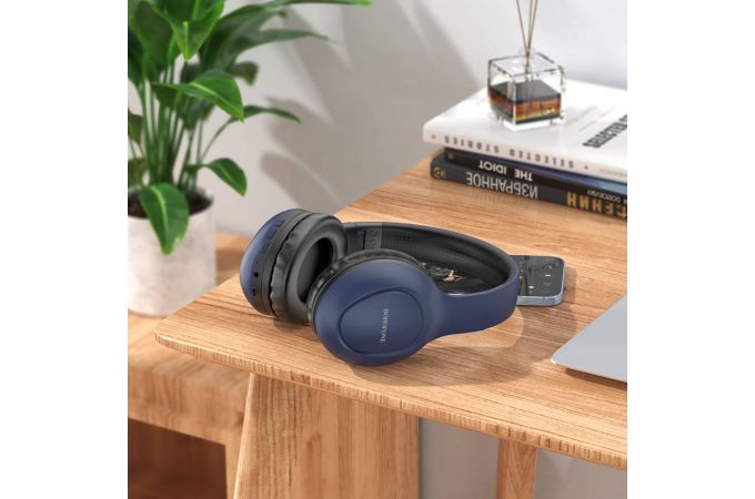 Наушники мониторные беспроводные BOROFONE BO19 Musiquel wireless headset Bluetooth (синий)