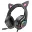 Наушники мониторные проводные HOCO W107 Cute cat luminous cat ear gaming headphones (Phantom Cat)