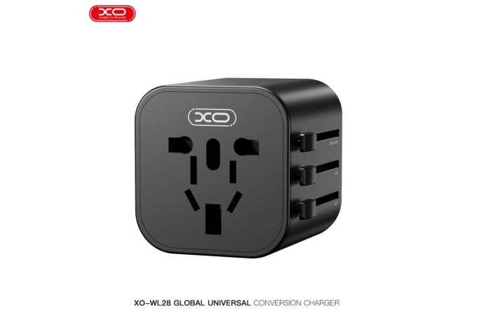 Сетевое зарядное устройство XO WL28 International Universal Travel Converter Plugs Black