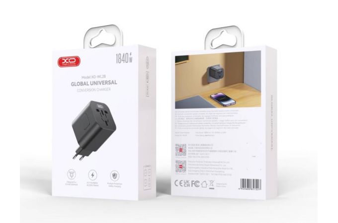 Сетевое зарядное устройство XO WL28 International Universal Travel Converter Plugs Black