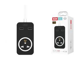 Сетевое зарядное устройство 2USB XO WL01 universal Charger Black