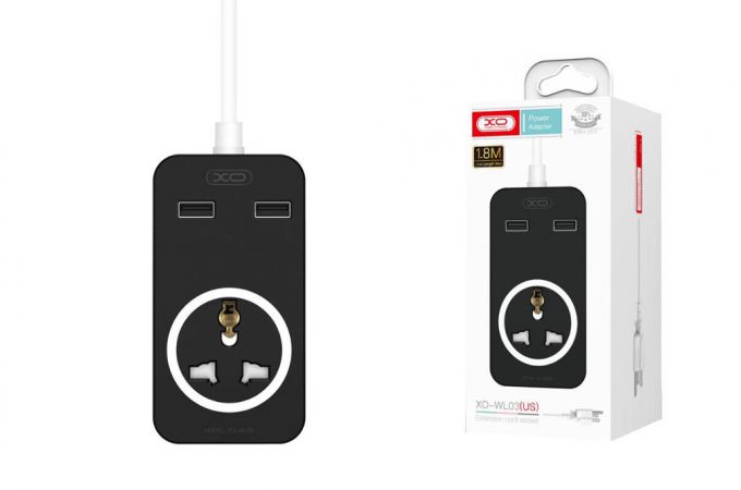 Сетевое зарядное устройство 2USB XO WL01 universal Charger Black