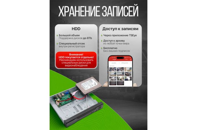 Орбита OT-VNK07 IP Wi-Fi комплект видеонаблюдения (4 камеры, 3MP)